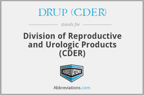 What does DRUP (CDER) stand for?